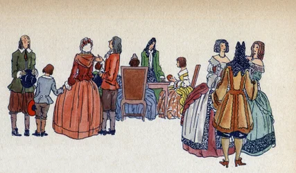 The People in the Apartments of Versailles - Illustration by Sylvain Sauvage for the Book 